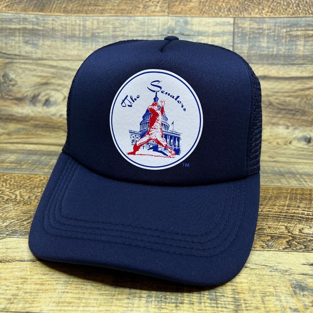 Defunct Washington Senators Unisex Trucker Hat Navy 1961-1971 Logo Baseball Cap